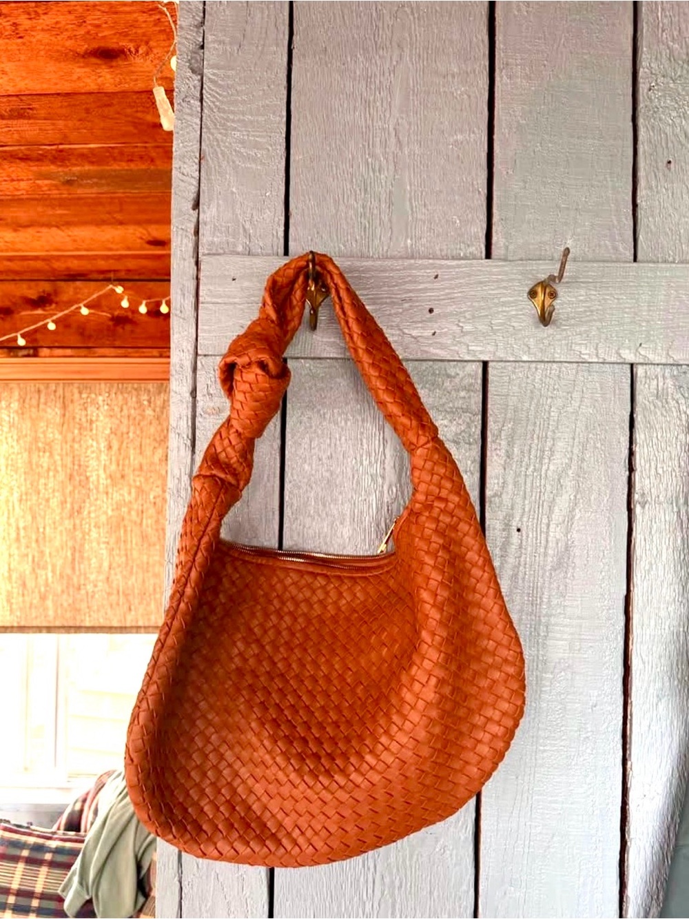 Quince Italian Leather Handwoven Slouchy Shoulder Bag